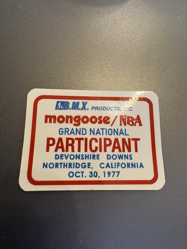 Mongoose bmx decal - mongoose, 1977