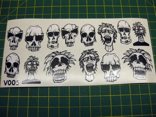 Sheet skull stickers bmx - of, 14